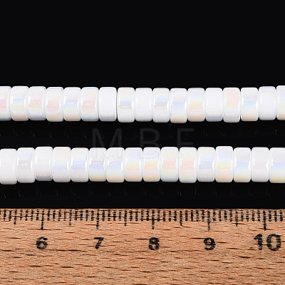 AB Color Plated Opaque Glass Beads Strands GLAA-T026-3x6mm-P10-1