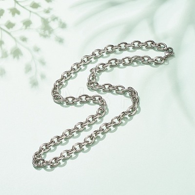 304 Stainless Steel Cable Chains Necklace for Men Women NJEW-JN03892-02-1