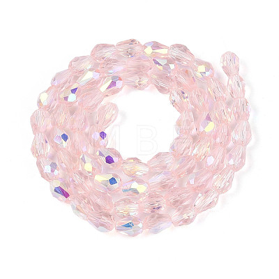 Transparent Electroplate Glass Beads Strands EGLA-N023-6x8mm-A03-1