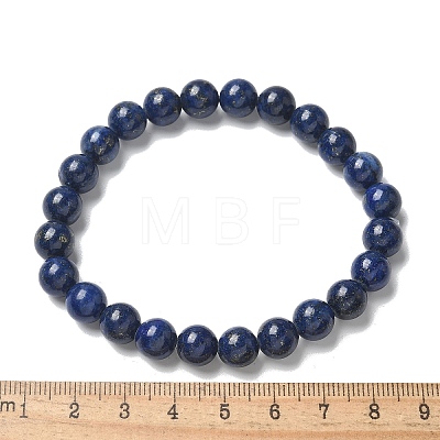 Natural Lapis Lazuli(Dyed) Bead Stretch Bracelets BJEW-K212-B-047-1