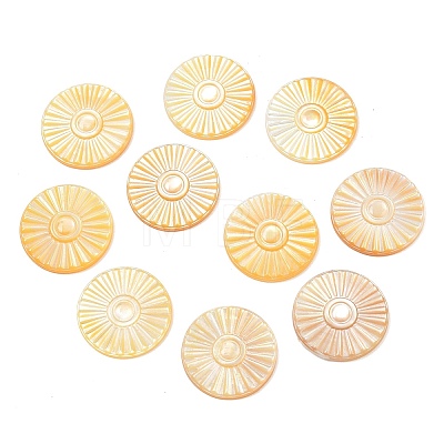 Natural Yellow Shell Carved Cabochons SSHEL-B006-01A-A-1