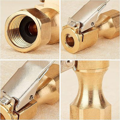 SUPERFINDINGS 6Pcs Brass Tyre Inflatable Clamp TOOL-FH0001-16-1