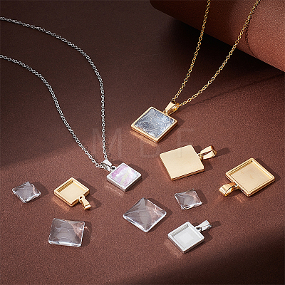 Unicraftale DIY Blank Square Pendant Making Kit DIY-UN0005-46-1