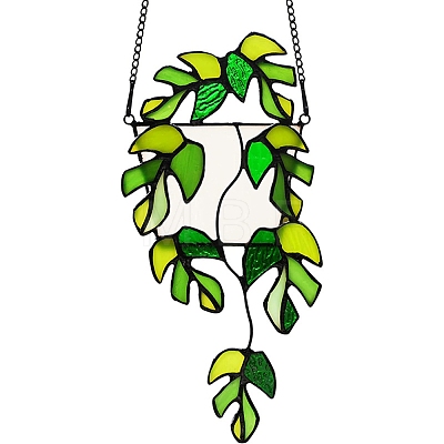 Plant Acrylic Leaf Window Hanging Decorations PW-WG93007-03-1