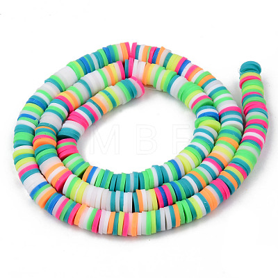 Handmade Polymer Clay Beads Strands CLAY-R089-6mm-105-1
