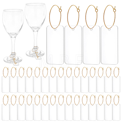 50Pcs Acrylic Wine Glass Charms DIY-FG0010-37-1