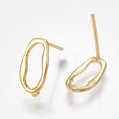 Brass Stud Earring Findings KK-S350-010G-1