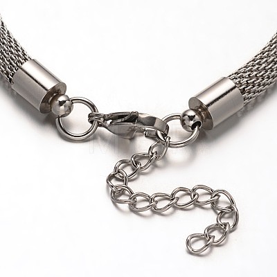 304 Stainless Steel Network Chains Bracelets BJEW-O096-C-02-1