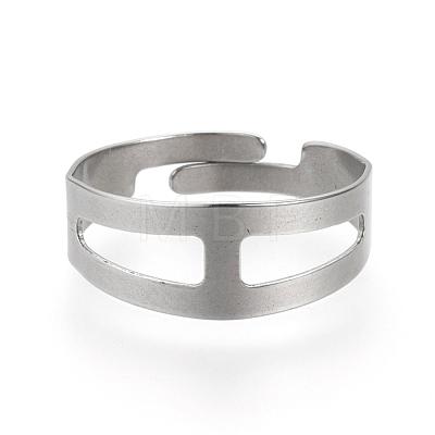 Adjustable 304 Stainless Steel Finger Ring Settings STAS-R094-18-1