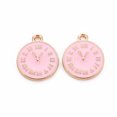 Clock Alloy Enamel Pendants ENAM-Q033-11C-1