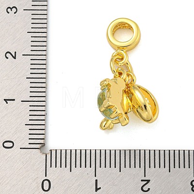 Rack Plating Brass & Resin European Dangle Charms KK-I718-22G-1