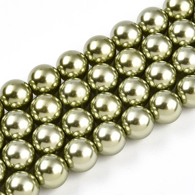 Baking Painted Pearlized Glass Pearl Bead Strands HY-N002-8mm-A07-1