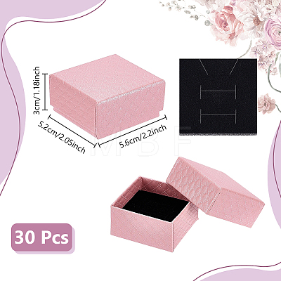 Rhombus Textured Cardboard Ring Storage Boxes CBOX-WH0005-05B-1