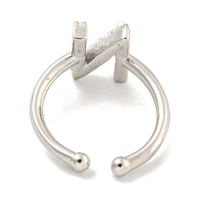 Rack Plating Brass Open Cuff Rings for Women RJEW-F162-01P-N-1