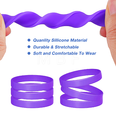 24Pcs Word Silicone Cord Bracelet Wristband BJEW-CN0001-21-1