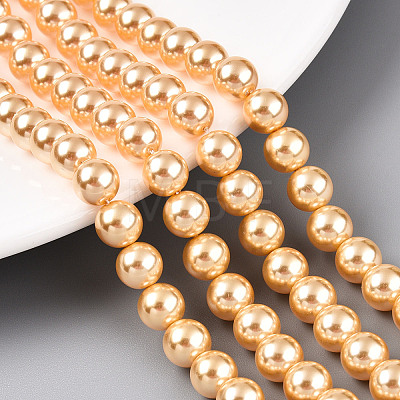 Glass Pearl Beads Strands HY-G002-01D-10-1