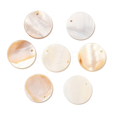 Natural White Shell Mother of Pearl Shell Pendants X-SSHEL-D080-1