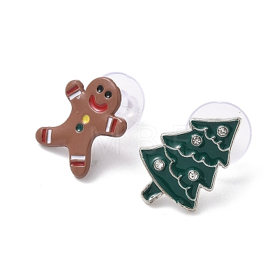 Christmas Theme Alloy Enamel Stud Earrings LS-EJEW-B068-02KCGG-01-1
