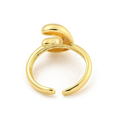 Brass Letter Open Cuff Rings for Women RJEW-G313-01C-G-1