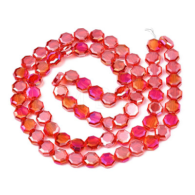 Electroplate Transparent Glass Beads Strands EGLA-N002-27-C02-1