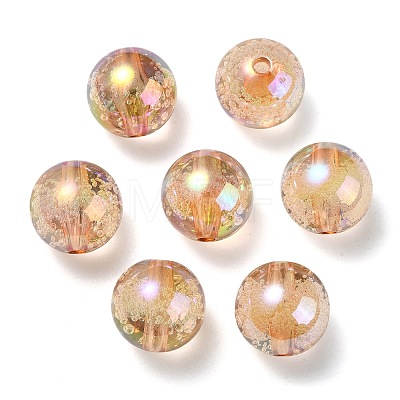 UV Plating Transparent Rainbow Iridescent Acrylic Beads TACR-D010-07A-1