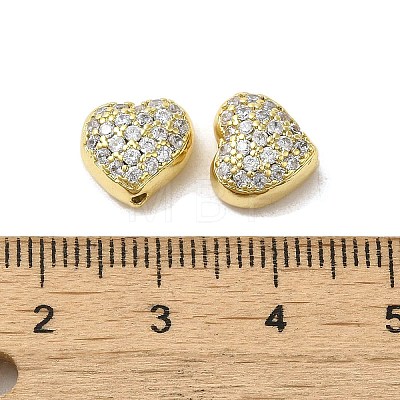 Valentine' s Day Brass Micro Pave Clear Cubic Zirconia Beads FIND-C045-03G-1