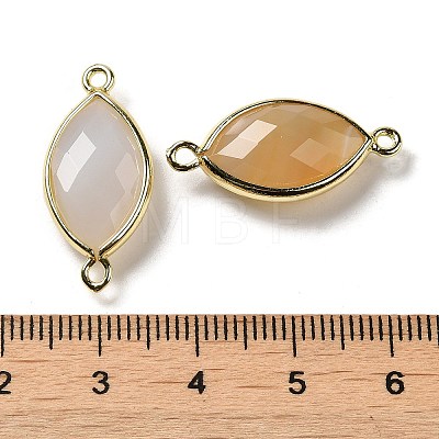 Natural Grey Agate Faceted Connector Charms G-K347-03G-16-1