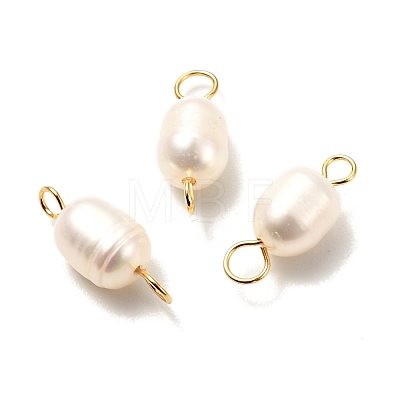 Natural Cultured Freshwater Pearl Beads Links Connectors PALLOY-JF00941-01-1