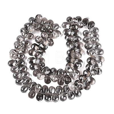Electroplate Baking Paint Transparent Glass Beads Strands GL-N005-02A-C01-1