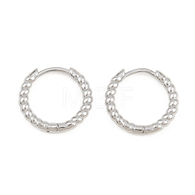 Brass Huggie Hoop Earrings KK-CBA8324-18B-P-1