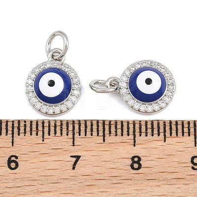 Brass Micro Pave Clear Cubic Zirconia Charms CU-CBA9AB3-13P-1