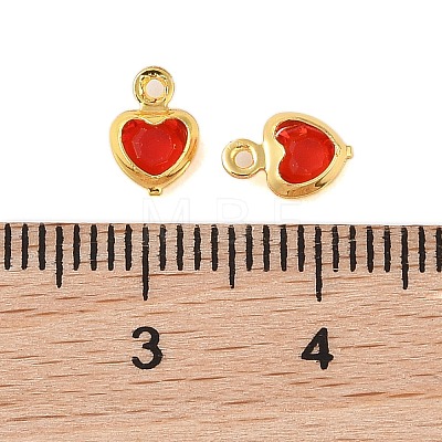 Heart Rack Plating Brass Glass Pendants KK-S385-01G-04-1