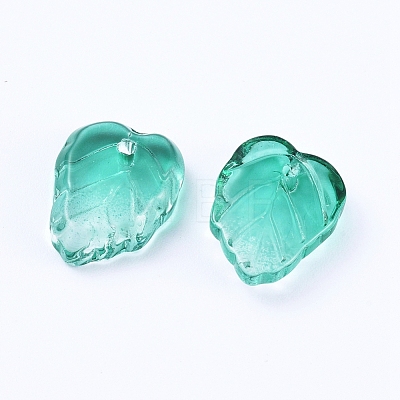 Two-Tone Transparent Glass Charms GLAA-H016-15Y-1
