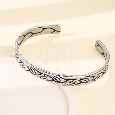Retro 316 Surgical Stainless Steel Cuff Bangles BJEW-C142-11A-AS-1