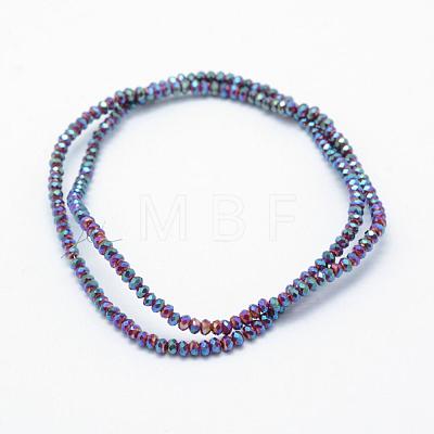 Electroplate Opaque Glass Beads Strands EGLA-J144-FP-B01-1