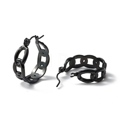 304 Stainless Steel Curb Chain Chunky Hoop Earrings for Women EJEW-P197-05EB-1