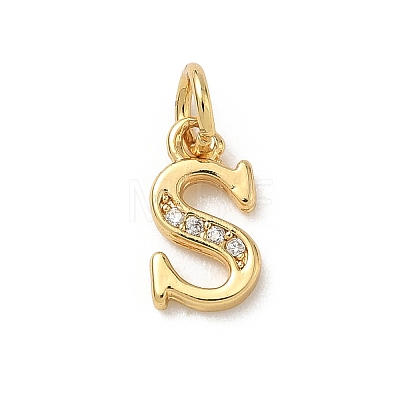 Brass Micro Pave Cubic Zirconia Charms KK-I382-03G-S-1