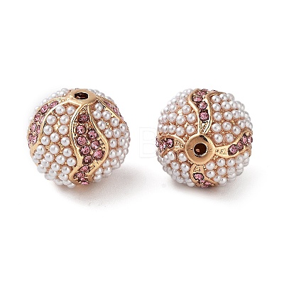 Golden Plated Alloy Rhinestone Beads FIND-E046-13G-01-1