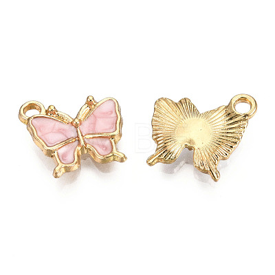 Light Gold Plated Alloy Charms X-ENAM-T009-03E-1
