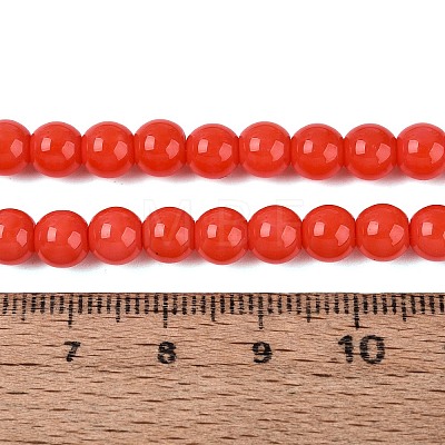 Opaque Solid Color Glass Beads Strands GLAA-T032-P6mm-19-1