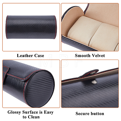 Three Slots Imitation Leather Watch Package Boxes CON-WH0089-63-1