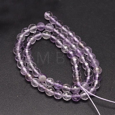 Faceted Natural Ametrine Round Bead Strands G-F266-15-6mm-1
