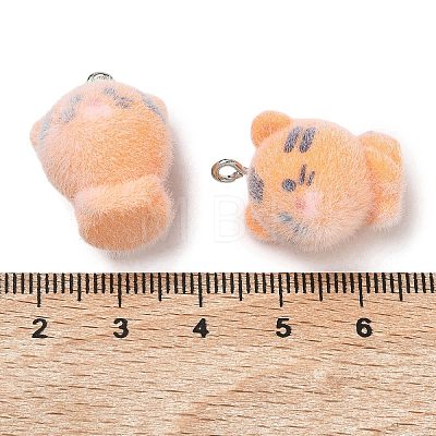 Flocking Opaque Resin Pendants RESI-F064-A24-1