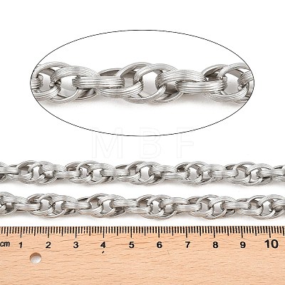 304 Stainless Steel Textured Rope Chains CHS-C022-06P-1