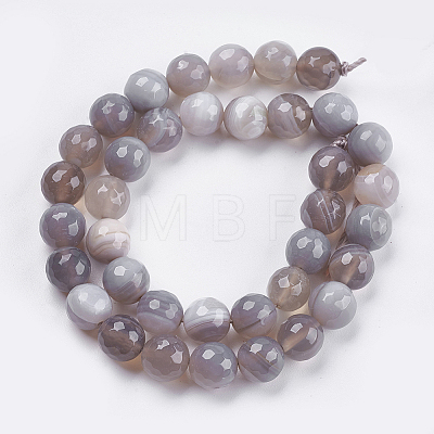 Natural Striped Agate/Banded Agate Beads Strands G-P364-06-10mm-1