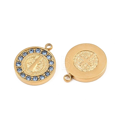 304 Stainless Steel Rhinestone Pendants STAS-Z202-05G-02-1