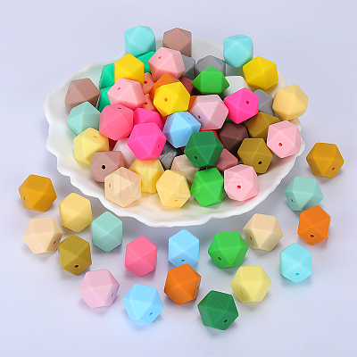 Hexagonal Silicone Focal Beads SI-JX0020A-07-1
