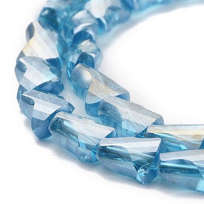 Electroplated Transparent Glass Beads Strands GLAA-G092-A07-1