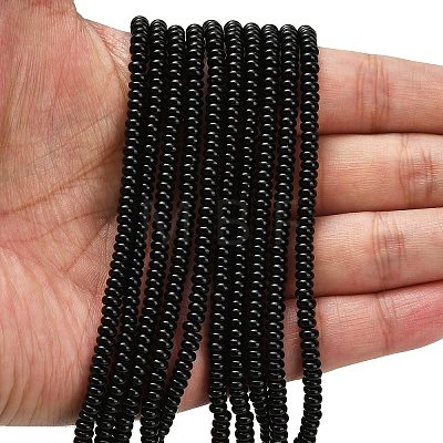 Natural Black Onyx Beads Strands G-L635-A01-4x2mm-01-1