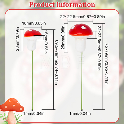 100Pcs Plastic Plant Mini Miniatures Artificial Mushroom AJEW-CA0003-71-1